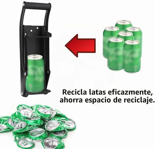 Vista 4 de Trituradora de latas, adecuada para latas de aluminio de 12 oz y 16 onzas, latas de soda, latas de cerveza, etc. Herramienta de reciclaje eficiente.