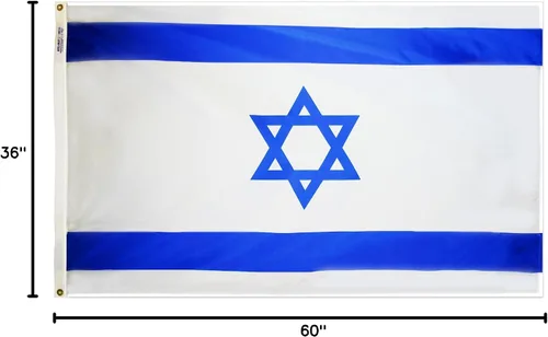 Vista 4 de Annin Flagmakers Bandera de Israel fabricada en Estados Unidos según las especificaciones oficiales de diseño de las Naciones Unidas, 3 x 5 pies