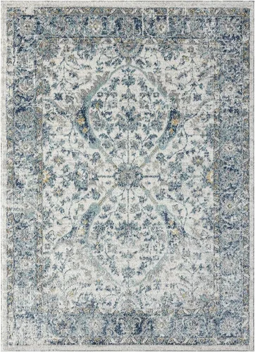 Vista 7 de LUXE WEAVERS Euston Collection 8060 - Alfombra oriental moderna color marfil de 6 x 9 pulgadas