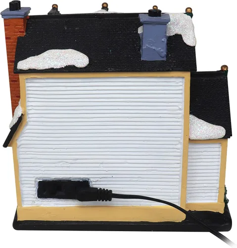 Vista 4 de Casa de Pueblo Navideño con Muñeco de Nieve – Edificio Coleccionable de Aldea Navideña Musical Iluminada con Nieve – Adición Perfecta para tus