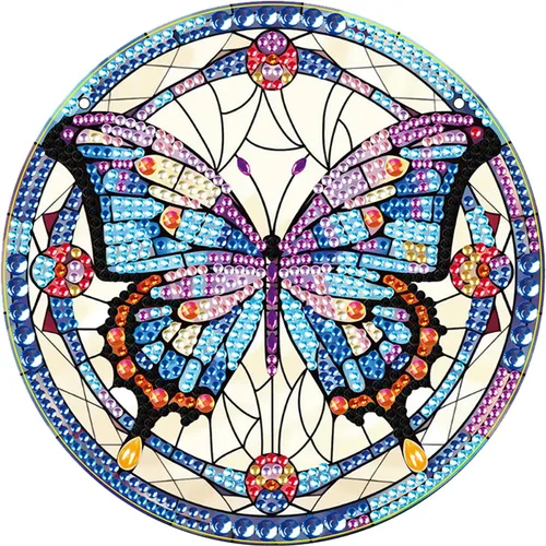 Vista 8 de Tontut Kits de decoración colgante de pintura de diamante, pintura de arte de diamante de mariposa 5D para principiantes, bricolaje