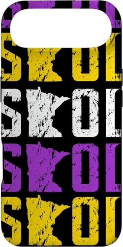 Vista 26 de Funda para iPhone 13 Pro Max SKOL envejecido vikingo vintage morado y amarillo sobre negro