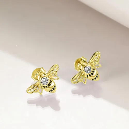 Vista 3 de POPKIMI Pendientes de plata de ley con ópalo con diseño de animales de lobonarwhalranaabejamariposatortuga marina para mujeres y niñas, regalos