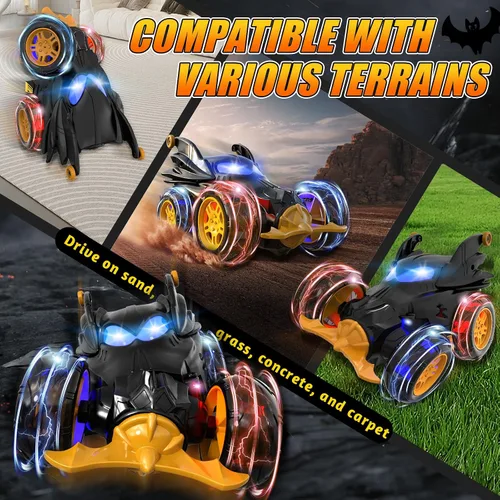 Vista 2 de Coche de Control Remoto para Niños - Gira 360° y Salta 4WD Coches RC de Acrobacias para Niños, Coche RC de 2.4GHz con Luces LED, Regalo de Navidad