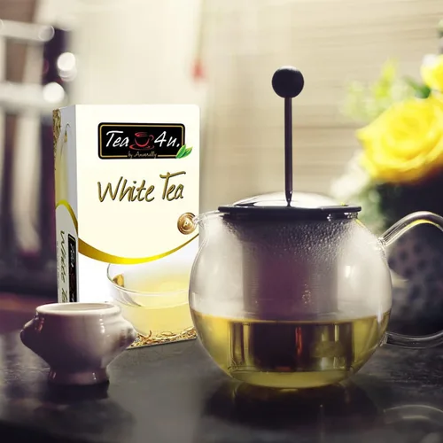 Vista 4 de Tea4U - Bolsas de té blanco de Ceilán, té de Ceilán seleccionado a mano de los mejores jardines de Sri Lanka, infusión rica y fragante, mezcla por
