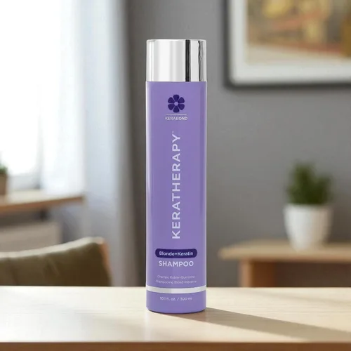 Vista 4 de KERATHERAPY Champú tonificante violeta totalmente rubio con infusión de queratina, 10.1 onzas líquidas, 10.1 fl oz, champú violeta para cabello