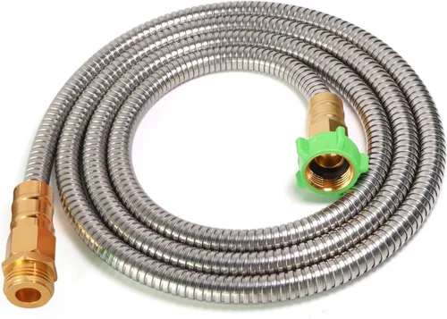 Vista 15 de Manguera de Jardín Corta de Metal de 1 Pie - Manguera de Agua Flexible de Acero Inoxidable Conector - Manguera Pequeña Liviana con Conexiones