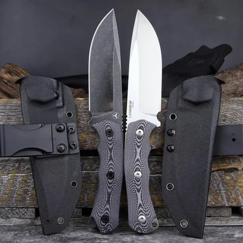 Vista 3 de Cuchillo Cruiser de 10.9 pulgadas para caza, cuchillo táctico de campamento al aire libre, mango afilado de acero G10 DC53, funda Kydex (negro)