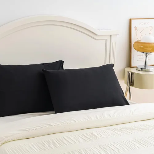 Vista 2 de NiNi ALL Fundas de almohada King 100% microfibra cepillada, paquete de 2 fundas de almohada suaves y transpirables para todas las estaciones