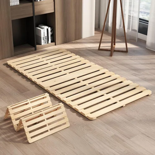 Vista 14 de LILYPELLE Base de cama de piso, marco de cama plegable de tatami, placa de cama transpirable a prueba de humedad, cama japonesa de suelo, marco
