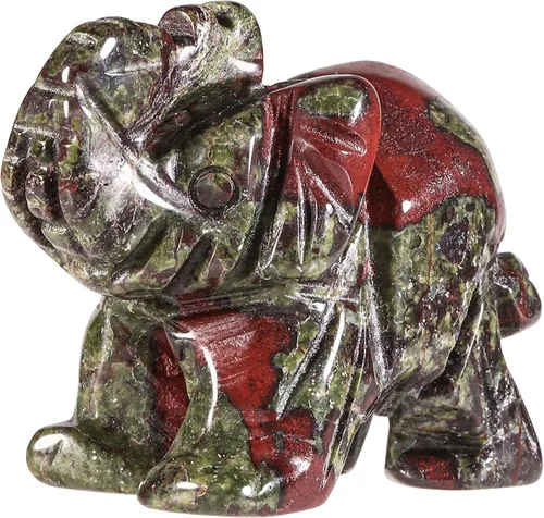 Vista 9 de Amogeeli Figura de elefante de cristal curativo de 1.5 pulgadas, tronco tallado a mano, estatua de animal de piedra de elefante, decoración