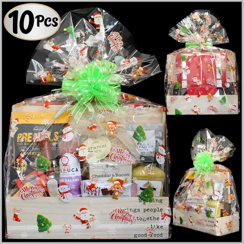 Vista 3 de Bolsas de envoltorio de Navidad transparentes extragrandes Anapoliz (10 piezas) - 61 x 76 cm, 2.5 mil de espesor, cristal claro para regalos
