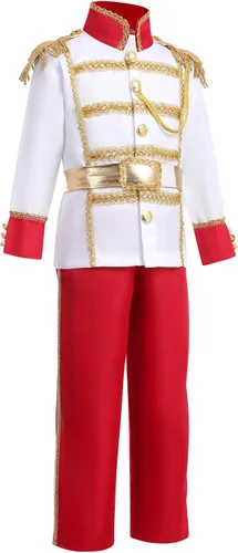 Vista 2 de IWEMEK Disfraz de príncipe azul medieval para niños, disfraz de príncipe real, disfraz de príncipe para cosplay, fiesta de Halloween para niños