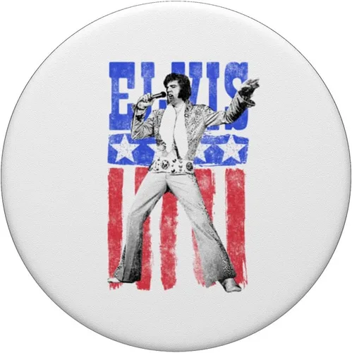 Vista 3 de Elvis Presley PopGrip intercambiable con la bandera estadounidense
