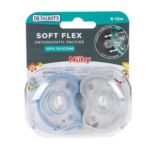 Vista 7 de Dr. Talbot's Soft-Flex - Chupetes de ortodoncia de 0 a 6 meses, azul/gris, 2 unidades (paquete de 1)