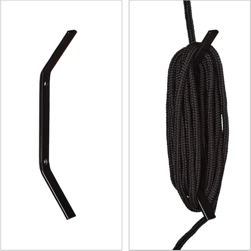 Vista 8 de Relaxdays Estante de almacenamiento de garaje para bicicletas, elevador de bicicletas, hasta 44.1 lbs, soporte de techo, negro