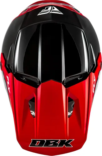 Vista 3 de FLY Racing Kinetic Crest MX Casco – Aprobado por DOT, carcasa de policarbonato ligero, equipo de protección avanzada para motocross Negro/Rojo/Gris