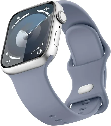 Vista 17 de Mugust - Correas deportivas compatibles con Apple Watch de 42mm, 41mm, 45mm, 49mm, 40mm, 44mm, 38mm, 42mm y 46mm, correa impermeable de silicona