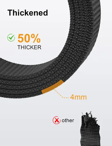 Vista 4 de JUKMO Cinturón de trinquete para hombre, cinturón táctico de nailon con hebilla deslizante automática, ribete ajustable para adaptarse