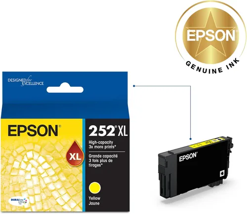 Vista 2 de Epson DURABrite T252XL220 Ultra cian. Cartucho de inyección de tinta de capacidad estándar., Amarillo Funciona con impresoras WorkForce WF-3620
