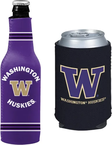 Vista 28 de College Team Color Logo Can & Bottle Holder Insulator Beverage Cooler Set