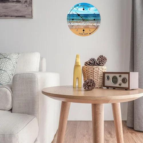 Vista 3 de Tide Clock for Wall Ocean Waves Time Coastal Beach Clocks