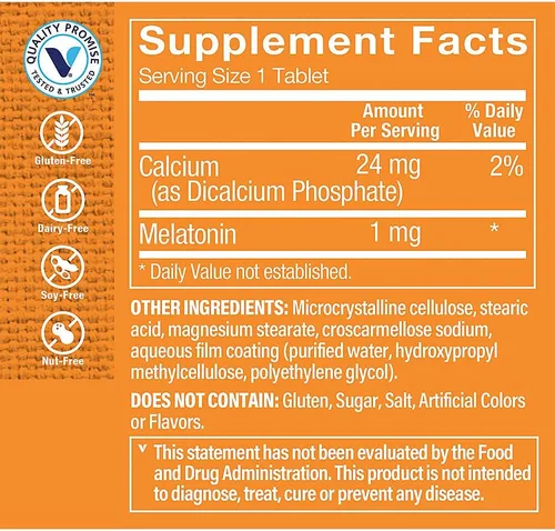 Vista 2 de The Vitamin Shoppe Melatonina - Apoyo para dormir, sueño reparador y ciclo de sueño saludable, ayuda natural para dormir (120 tabletas)