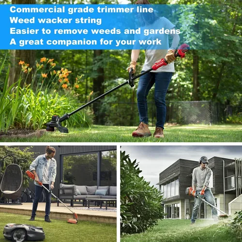 Vista 7 de RO6G Cuerda de 5 libras, línea de recortadora de hilo comercial Twist, cuerda Wacker para recortadora de malezas Echo Black Diamond/String Trimmer