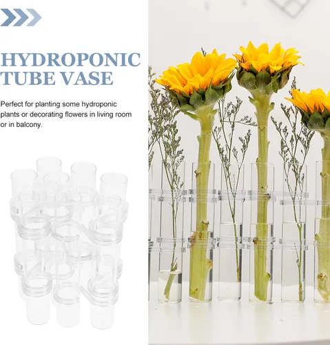 Vista 4 de DOITOOL Jarrón de tubo de ensayo, 8 piezas, tubo de ensayo de vidrio, terrario, florero de vidrio transparente, maceta decorativa de tubo de ensayo