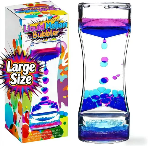 Vista 7 de Liquid Motion Bubbler - Juguetes sensoriales visuales para niños y adultos, juguete de burbujas grandes y relajantes, colorido juguete de arena