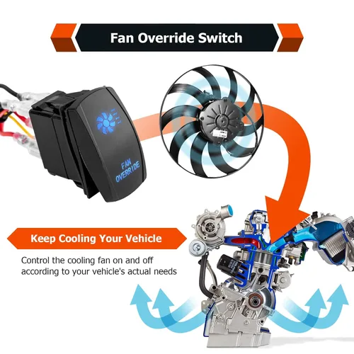 Vista 2 de WeiSen - Kit de arnés de cableado de anulación de ventilador de refrigeración de 160 W, apto para UTV ATV todoterreno Fusible de relé