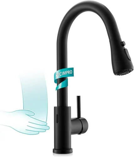 Vista 14 de Grifo de cocina Kicimpro de acero inoxidable con acabado negro mate RO, grifo de filtro de agua para fregadero de 0.59-1.37 pulgadas, grifo