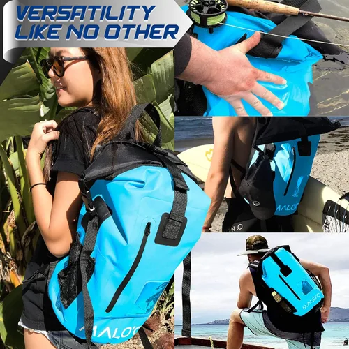 Vista 7 de Malo'o Dry Pack impermeable resistente mochila – bolsa seca enrollable (capacidad de 30 L)