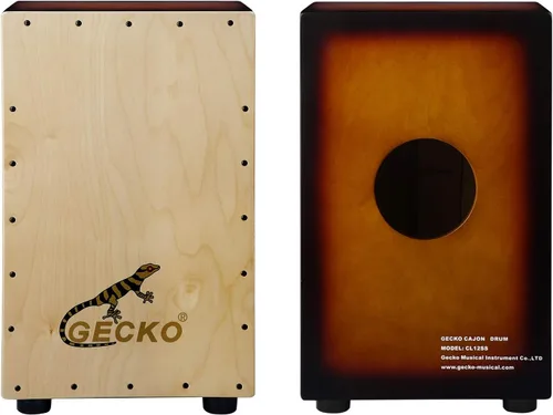 Vista 7 de GECKO Cajon BOX - Caja de percusión de madera con cuerdas internas ajustables para guitarra