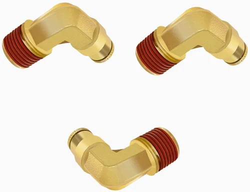 Vista 19 de Siptenk 1/2" Codo DOT de Latón Empuje para Conectar Accesorios de Línea de Aire 5 PIEZAS, Tubo de 1/2" OD x Rosca NPT de 1/2" Accesorios de Conexión