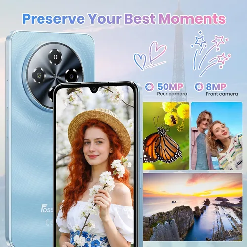 Vista 7 de FOSSIBOT Teléfono celular S5 Pro Android 15, teléfono inteligente de 32 GB+256 GB/2 TB, teléfono con batería HD 6000 mAh, teléfonos de 50 MP+8 MP S5