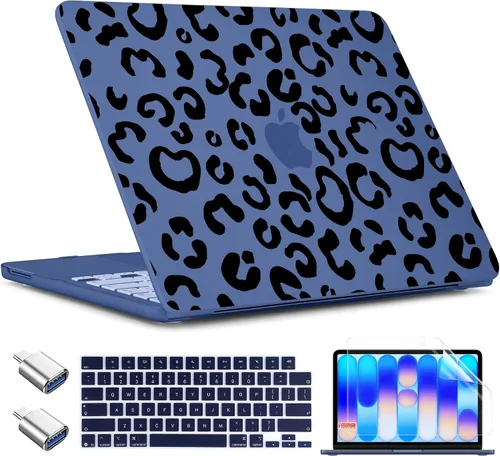 Vista 43 de TWOLSKOO Funda para MacBook Neo de 13 pulgadas 2026 A3404 A18 Pro Chip, funda rígida de plástico con adaptador tipo C, 2 fundas para cámara web