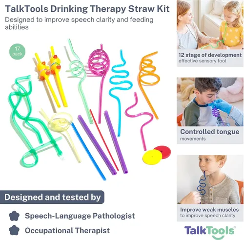Vista 3 de TalkTools Pajitas locas para beber de alta calidad, pajitas divertidas y coloridas pajitas para beber, pajitas locas para niños, coloridas