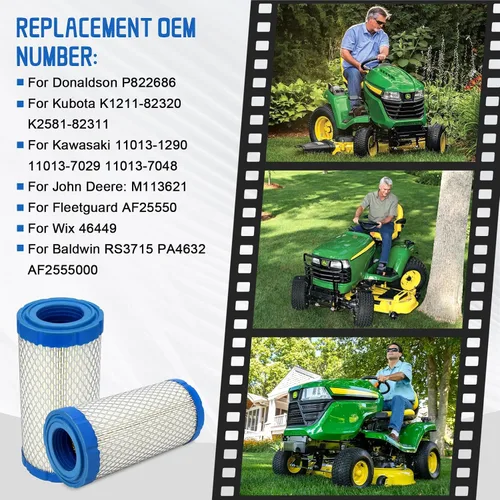 Vista 2 de Filtro de aire para Kubota K1211-82320 BX23 BX24 BX25 BX22 / John Deere M113621 / Kawasaki 11013-1290 11013-7029 11013-7048 / Wix 46444 9/644 9