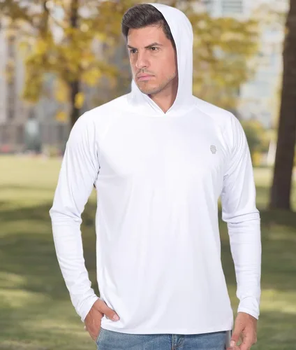Vista 6 de Camisa de pesca para hombres de manga larga, con protección solar SPF 50+ UV, camiseta tipo sudadera