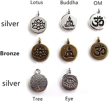 Vista 4 de Pulsera o collar con cuentas de piedra de ojo de tigre de 0.315in para yoga, loto OM, Buddha 108 Mala para hombres y mujeres