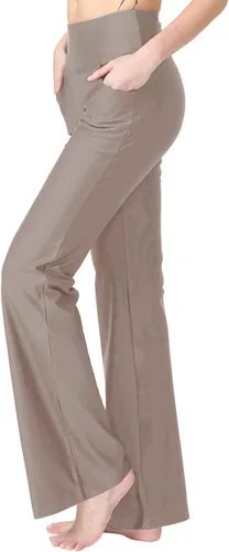 Vista 3 de Pantalones de yoga para mujer con bolsillos, cintura alta, pantalones de entrenamiento de yoga para mujer