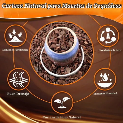 Vista 2 de AVALUTION Corteza para macetas de orquídeas: corteza de orquídea orgánica de 3 cuartos para plantas, todos los chips de madera de corteza de pino