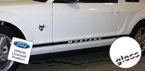 Vista 11 de Adhesivos de rayas laterales para puerta de panel basculante para Ford Mustang Negro (brillo) - RJ - CB
