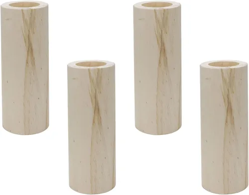 Vista 10 de 4 elevadores cilíndricos de madera para sofá, silla, mesa Inner Dia.1.69",Increase Height 2",Wooden Solid Original Color,DIY
