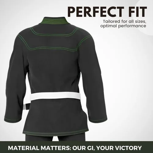 Vista 3 de Rightpunch Ultimate Brazilian Jiu Jitsu Gi preencogido Unisex Bjj Gi ligero 450 GSM tela de algodón