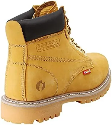 Vista 4 de Cactus Botas de trabajo de construcción de piel de nobuk con aislamiento de puntera suave de 6.0 in, cómodas botas de construcción industrial