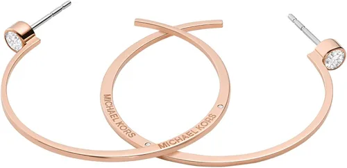 Vista 2 de Michael Kors - Arracadas de plata y oro rosa para mujer