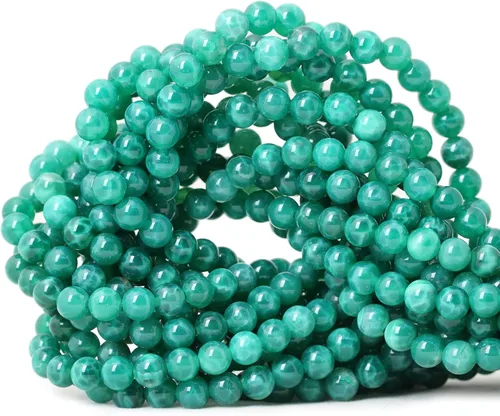 Vista 24 de Cuentas redondas sueltas de ágata estilo antiguo vena de dragón de 6mm, cuentas para diseño de joyas, 60 cuentas Ágata de vena de dragón
