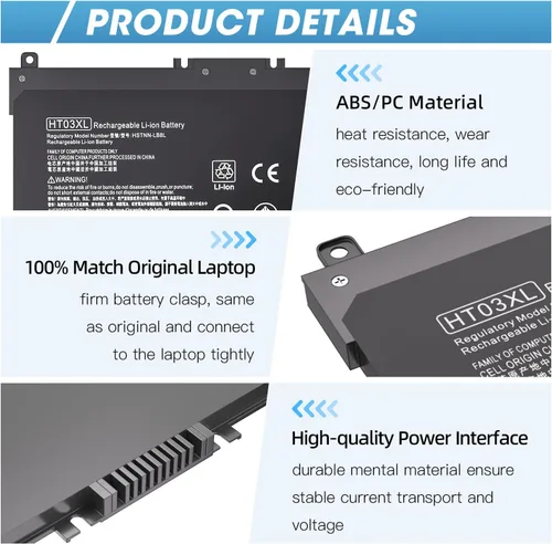 Vista 3 de HTO3XL L11119-855 HT03XL - Batería de repuesto para laptop HP Pavilion 15-CS3073CL 15-CU0058NR 15Z-CW100 15-CS3153CL 15T-CS200 15-CS0XXX 15-CS2064ST